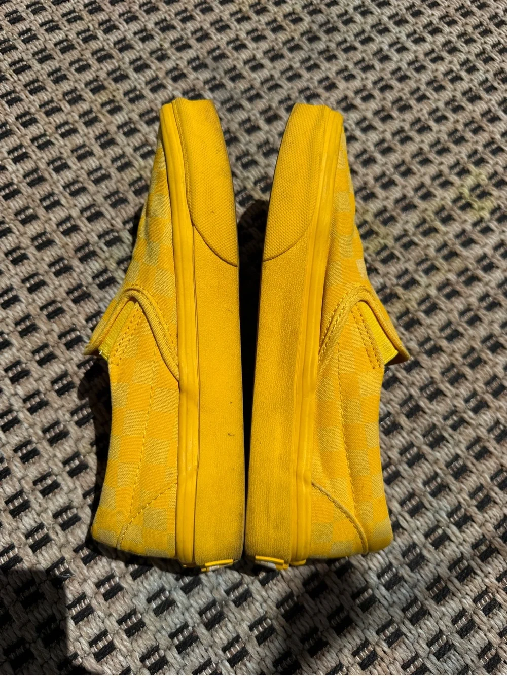 Vans solid Yellow Checkerboard Slip-On color blocked Sneakers